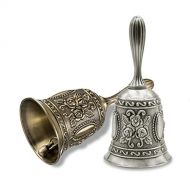 Hand Bell, Uspacific Metal Held Dinner Bell Brass Jingle Call Bell forSchool Church Adults Classroom Wedding Decorative (2pattern)