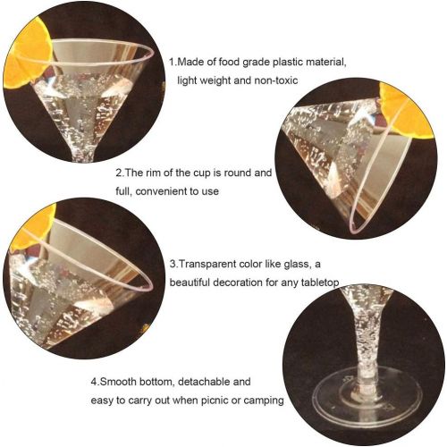  [아마존베스트]30PCS Plastic Martini Glasses, Uspacific Clear 7 OZ Disposable Cocktail Glasses Plastic, Plastic Cocktail Glasses for Weddings Parties Picnic Supplies