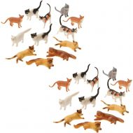 Ust Plastic Cat Figures 24 Count - 2 Assorted Styles - 2 Packs of 12 Each