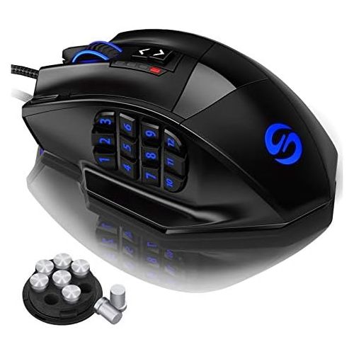  UtechSmart Venus Gaming Mouse RGB Wired, 16400 DPI High Precision Laser Programmable MMO Computer Gaming Mice [IGNs Recommendation]