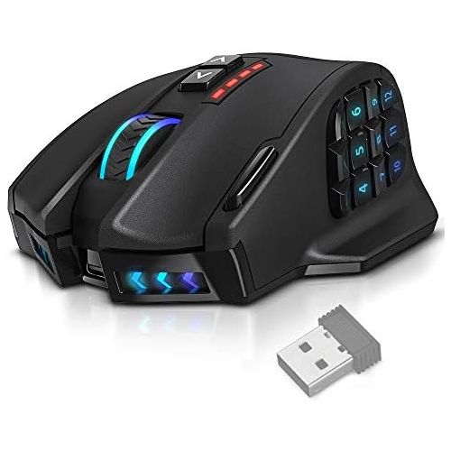  [아마존베스트]UtechSmart Venus Pro RGB Wireless MMO Gaming Mouse, 16,000 DPI Optical Sensor, 2.4 GHz Transmission Technology, Ergonomic Design, 16M Chroma RGB Lighting, 16 programmable Buttons,