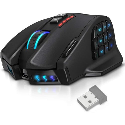  [아마존베스트]UtechSmart Venus Pro RGB Wireless MMO Gaming Mouse, 16,000 DPI Optical Sensor, 2.4 GHz Transmission Technology, Ergonomic Design, 16M Chroma RGB Lighting, 16 programmable Buttons,