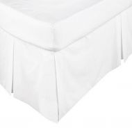 Utopia Scala Hotel Design Thread Count 650 Egyptian Cotton Queen Size Tailored Split Corner Bed skirts Solid Drop Length 12 Inches White