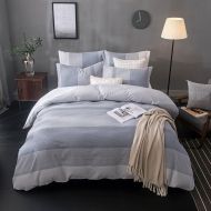 Utopia Lausonhouse Cotton Duvet Cover Set,100% Cotton Yarn Dyed Stripe Duvet Cover Set,3 Pieces Bedding Set - Queen