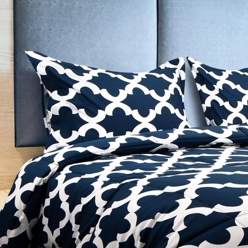  Utopia Bedding Printed Comforter Set (Twin/Twin XL, Navy) with 1 Pillow Sham - Luxurious Brushed Microfiber - Goose Down Alternative Comforter - Soft and Comfortable - Machine Wash