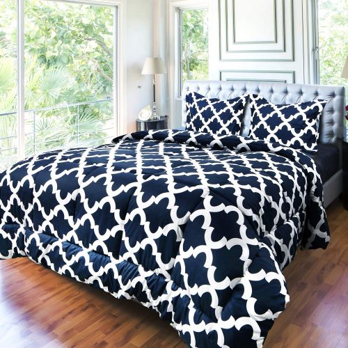  Utopia Bedding Printed Comforter Set (Twin/Twin XL, Navy) with 1 Pillow Sham - Luxurious Brushed Microfiber - Goose Down Alternative Comforter - Soft and Comfortable - Machine Wash