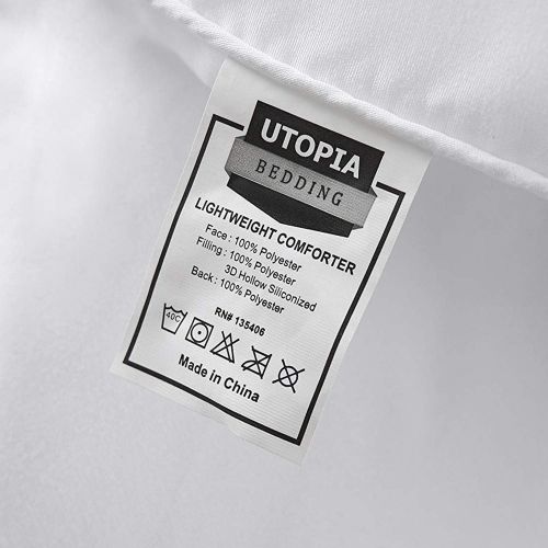  [아마존 핫딜]  [아마존핫딜]Utopia Bedding Down Alternative Comforter (White, Queen) - All Season Comforter - Plush Siliconized Fiberfill Duvet Insert - Box Stitched