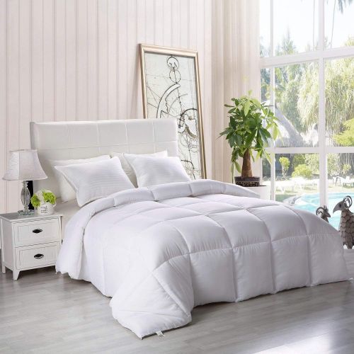  [아마존 핫딜]  [아마존핫딜]Utopia Bedding Down Alternative Comforter (White, Queen) - All Season Comforter - Plush Siliconized Fiberfill Duvet Insert - Box Stitched