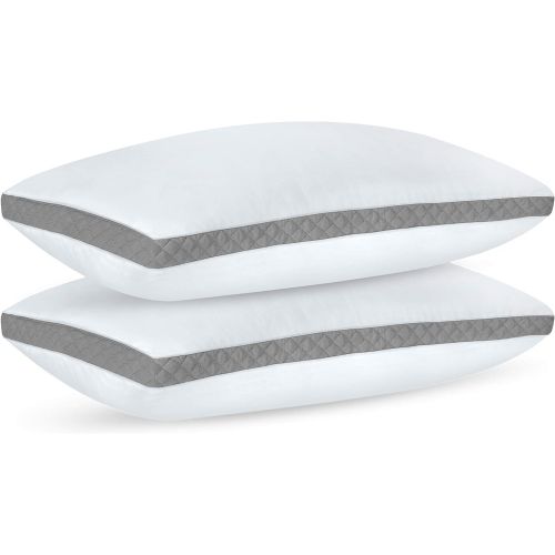  [아마존 핫딜]  [아마존핫딜]Utopia Bedding Gusseted Quilted Pillow (2-Pack) Premium Quality Bed Pillows - Side Back Sleepers - Grey Gusset - Queen - 18 x 26 Inches