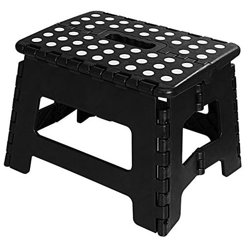  [아마존베스트]Utopia Home Foldable Step Stool for Kids - 11 Inches Wide and 8 Inches Tall - Holds Up to 300 lbs - Lightweight Plastic Design (Black, Pack of 1)