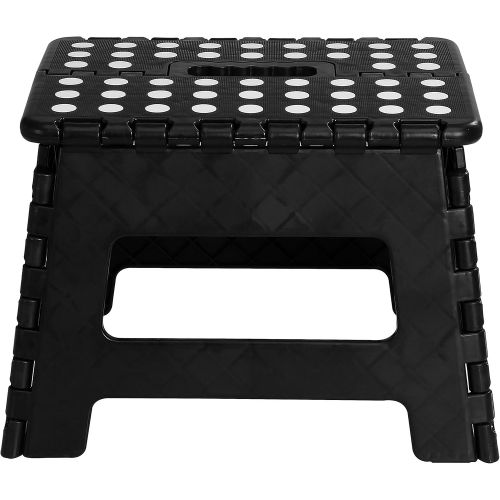  [아마존베스트]Utopia Home Foldable Step Stool for Kids - 11 Inches Wide and 8 Inches Tall - Holds Up to 300 lbs - Lightweight Plastic Design (Black, Pack of 1)