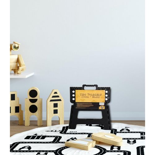 [아마존베스트]Utopia Home Foldable Step Stool for Kids - 11 Inches Wide and 8 Inches Tall - Holds Up to 300 lbs - Lightweight Plastic Design (Black, Pack of 1)