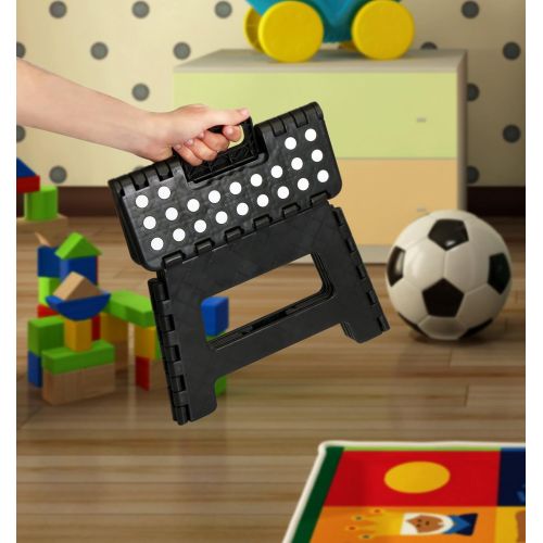  [아마존베스트]Utopia Home Foldable Step Stool for Kids - 11 Inches Wide and 8 Inches Tall - Holds Up to 300 lbs - Lightweight Plastic Design (Black, Pack of 1)