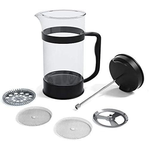  Utopia Kitchen [1 Liter/ 1000 ml] Kaffeebereiter mit Edelstahl Filter - French Press Kaffeemaschine - Franzoesische Kaffeepresse - Franzoesisches Pressensystem - Schwarz