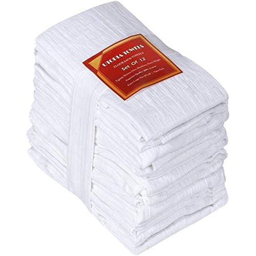  Utopia Kitchen Flour Sack Dish Towels, 12 Pack Cotton Kitchen Towels - 28 x 28 Inches