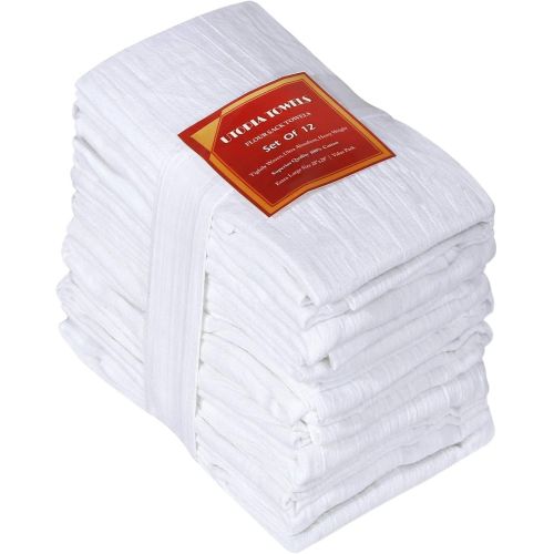  Utopia Kitchen Flour Sack Dish Towels, 12 Pack Cotton Kitchen Towels - 28 x 28 Inches