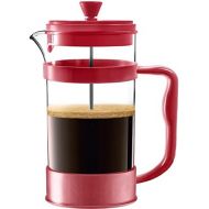 Utopia Kitchen French Press Espresso and Tea Maker with Triple Filters, Stainless Steel Plunger and Heat Resistant Borosilicate Glass, 34 Ounce, (Red)
