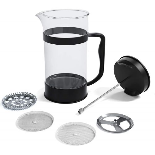  Utopia Kitchen French Coffee Press 34 Oz - 1000 ml - Black - Espresso and Tea Maker with Triple Filters, Stainless Steel Plunger and Heat Resistant Borosilicate Glass