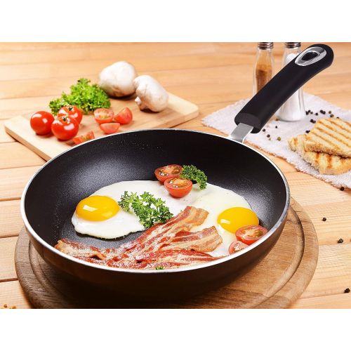  Utopia Kitchen 11 Inch Nonstick Frying Pan - Induction Bottom - Aluminum Alloy and Scratch Resistant Body - Riveted Handle (Grey-Black)