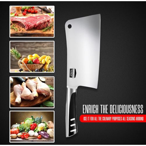  Utopia Kitchen Cleaver Knife Chopper Butcher Knife Stainless Steel for Home Kitchen and Restaurant (7 Inch)