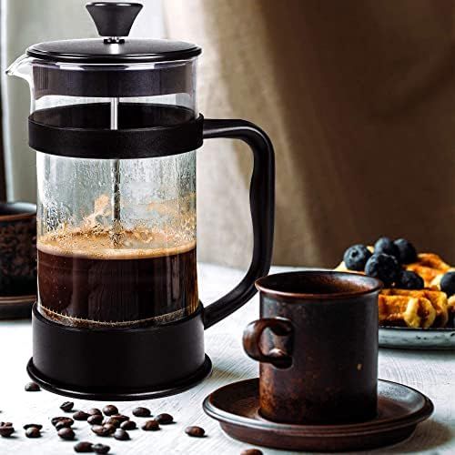  [아마존베스트]Utopia Kitchen French Coffee Press 34 Oz - 1000 ml - Black - Espresso and Tea Maker with Triple Filters, Stainless Steel Plunger and Heat Resistant Borosilicate Glass