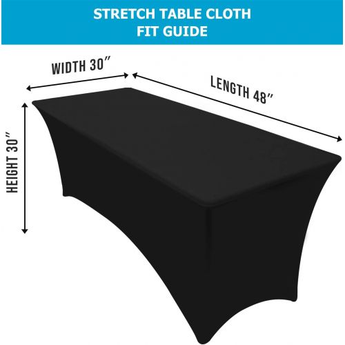  [아마존베스트]Utopia Kitchen Stretchable Tablecloth - 4 Feet Tight Fit Table Cover  Polyester and Spandex Tablecloth - Machine Washable - Wrinkle Resistant (Pack of 2, Black)