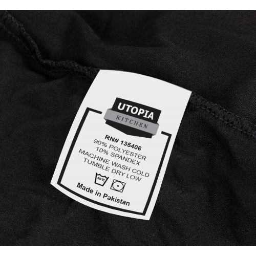  [아마존베스트]Utopia Kitchen Stretchable Tablecloth - 4 Feet Tight Fit Table Cover  Polyester and Spandex Tablecloth - Machine Washable - Wrinkle Resistant (Pack of 2, Black)