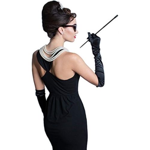  Utopiat Original Complete Audrey Hepburn Black Dress Costume  the Breakfast at Tiffany’s costume set (S)
