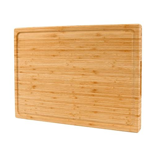  Utoplike Extra Large XXXL Bamboo Cutting Board 24 x16 Inch,Largest Wooden Butcher Block for Turkey, Meat, Vegetables, BBQ, Over the Sink Chopping Board with Handle and Juice Groove