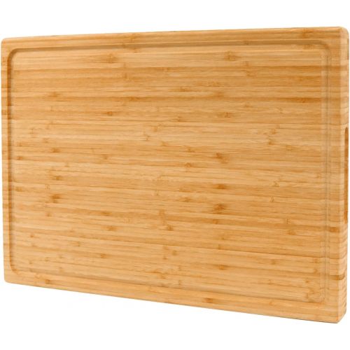  Utoplike Extra Large XXXL Bamboo Cutting Board 24 x16 Inch,Largest Wooden Butcher Block for Turkey, Meat, Vegetables, BBQ, Over the Sink Chopping Board with Handle and Juice Groove