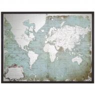 Uttermost 30400 Mirrored World Map, Blue