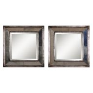Uttermost 13555 18-Inch by 18-Inch Davion Square Mirrors, Set of 2