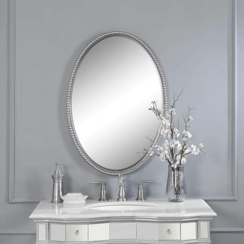  Uttermost Sherise Nickel 32x22 Oval Wall Mirror - 01102 B