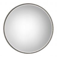 Uttermost 09252 Stefania Lightly Antiqued Silver Leaf Wall Mirror