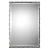 Uttermost Sherise Rectangle Brushed Nickel 31x21 Inch Wall Mirror - 01113