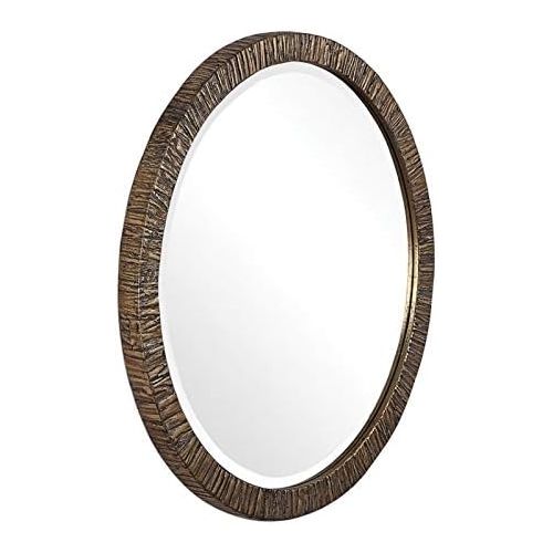  Uttermost Wayde Round Mirror in Metallic Gold