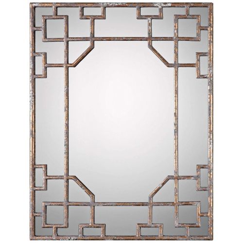  Uttermost Genji Gold Leaf and Gray 27 3/4 x 36 Wall Mirror