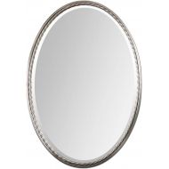 Uttermost 01115 Casalina Brushed Nickel Twisted Rope Oval Wall Mirror