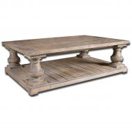 Uttermost 24251 Stratford Rustic Cocktail Table, Stony Gray Wash