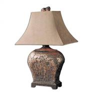 Uttermost 27084 Xander Lamp 17.75 x 12 x 27, Silver Leaf, Atlantis Bronze.