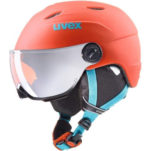  Uvex Junior Visor Pro Winter SportsSki HelmetGoggle Set - 566191 (black-orange mat - 54-56)