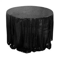 Uxcell uxcell Sparkle Sequin Tablecloth Cover 88 inchesx130 inches Plastic Tablecloth Water Oil Stain Resistant for Banquet Wedding Decoration Black