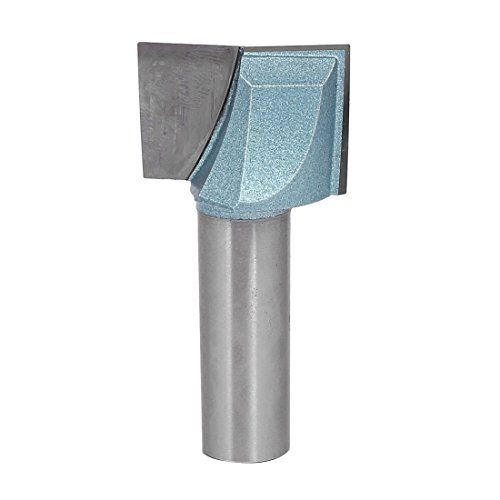  uxcell 1-1/8-Inch Diameter Bottom Cleaning Router Bit 1/2-Inch Shank, 2 Flutes Carbide Tipped Cutter Surface Planing Tool (Blue)