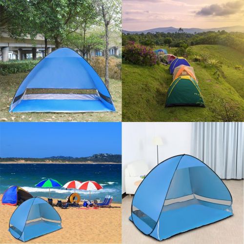  uxcell Beach Sun Shade Tent Outdoor Automatic Pop up Portable Shade Cabana 2-3 Person Anti UV Sun Shelter Tents, Sets up in Seconds