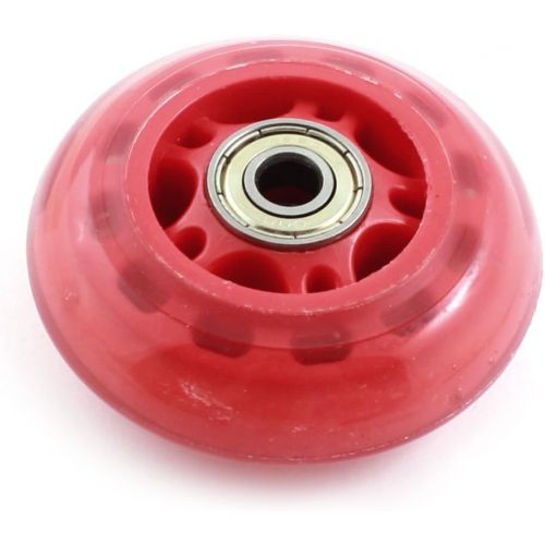  uxcell Red 7cm Dia Inline Bearing Single Skateboard Skating Shoes Wheel