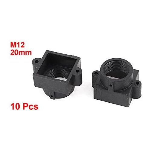  [아마존베스트]uxcell 10 Pcs S Mount M12 Board Lens Holder 20mm Screw Spacing Black for CCTV Camera