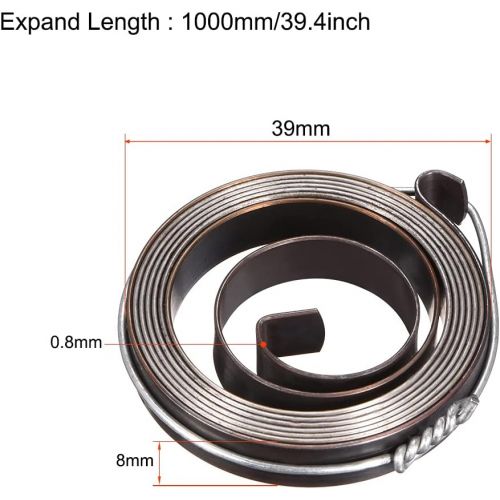  [아마존베스트]uxcell Drill Press Return Spring, Quill Spring Feed Return Coil Spring Assembly, 3.3Ft Long, 41 x 8 x 0.8mm