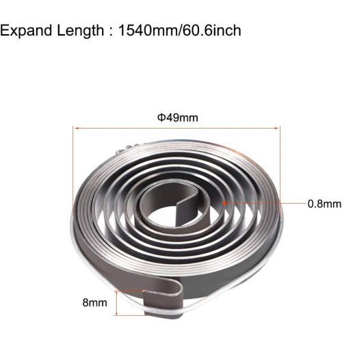  [아마존베스트]uxcell Drill Press Spring Drill Press Quill Feed Return Coil Spring Assembly Spring Steel Chemical Blackening Finish 1540mm Expand Long 49 x 8 x 0.8mm