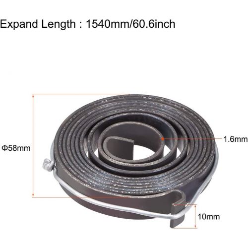  [아마존베스트]uxcell Drill Press Spring Drill Press Quill Feed Return Coil Spring Assembly Spring Steel Chemical Blackening Finish 1540mm Expand Long 58 X 10 X 1.6mm