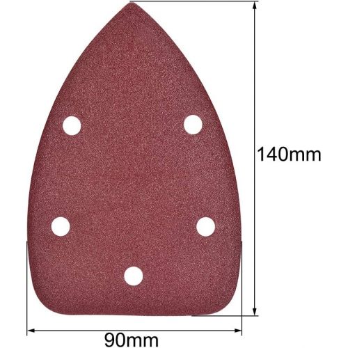  [아마존베스트]uxcell 25pcs Triangle Detail Sander Sandpaper Sanding Paper Sander Pads Sheet Assorted 5 Hole 120/240/600/1200/2000 Grits